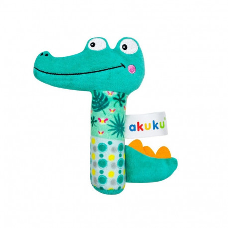 Akuku Soft plush rattlesqueaker Crocodile A0644