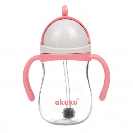 Akuku Non spill cup with weighted straw PINK A0676
