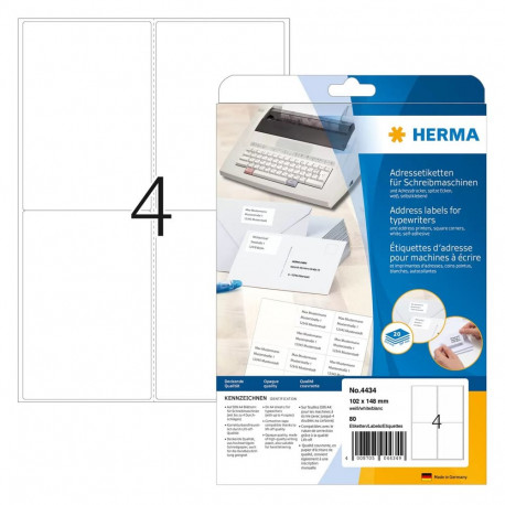 "HERMA Adressetik. 102x148 mm Papier Ecken rund 80 St."