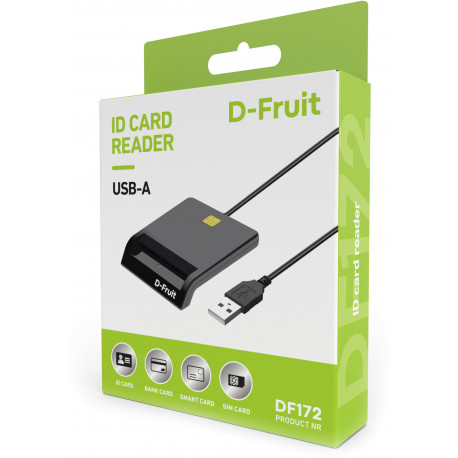 D-Fruit IDcard reader USB-A DF172, black