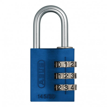 "ABUS Aluminium-Vorhängeschloss Zahl 3stellig 145/30 blau"