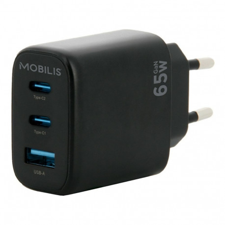 "Wall Charger - 65W - 2 USB C + 1 USB A - GaN"