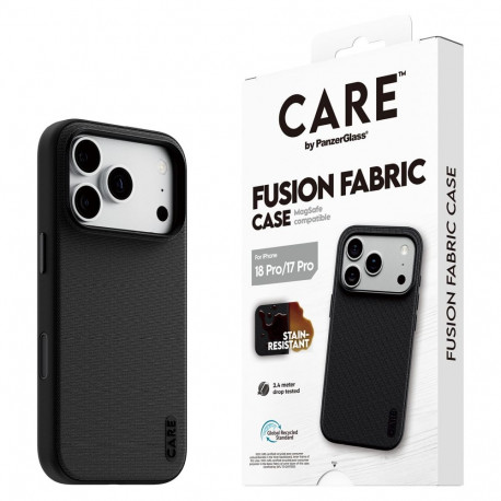 "CARE by PanzerGlass Fusion Fabric Case Schwarz m. MagSafe 17 Pro"