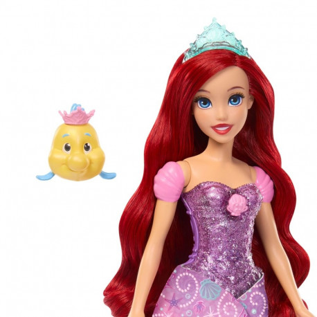Disney Princess Ariel inimesest näkineiuks muunduv moenukk koos Flounderi ja 2 tarvikuga
