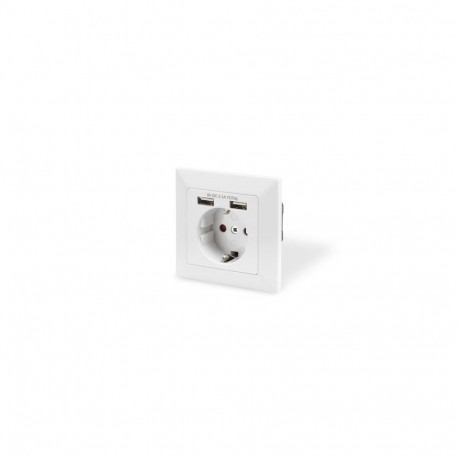 Digitus Safety socket for flush mounting with 2 USB ports
