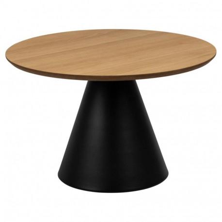 Diivanilaud SOLI Ø 65 cm, matt tamm/must