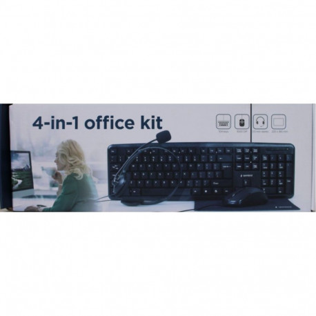 Gembird SALE OUT. KBS-UO4-01 Multimedia office set, black, US-Layout | SALE OUT. | 4-in-1 Multimedia