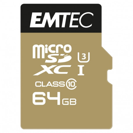 Emtec mälukaart m64GB UHS-I U3 V30 A1 SpeedIN Pro + adapter