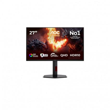 AOC | Q27G4ZDR | 27 " | QD-OLED | QHD | 16:9 | 240 Hz | 0.03 ms | 2560 x 1440 pixels | 400 cd/m² | H