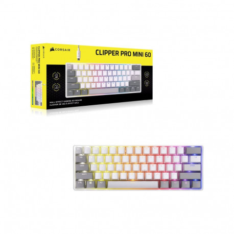 Corsair mänguklaviatuur CLIPPER PRO MINI 60 Hall Effect RGB LED-taustvalgustusega CORSAIR MGX Core P