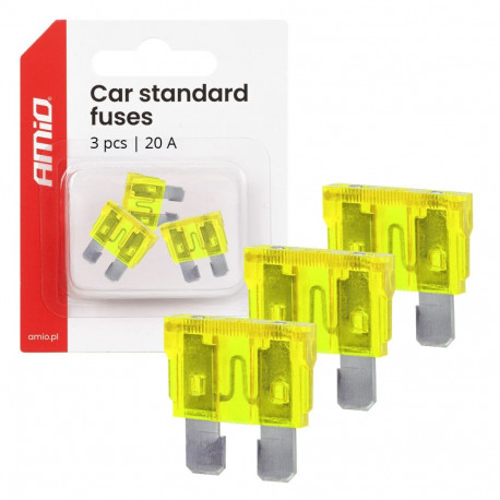 AMIO autokaitsmed standardsed lapikkaitsmed 3tk 20A AMIO-05107