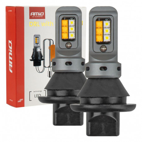 AMIO LED-päevatuled ja suunatuled 2 ühes DRL CANBUS 1156 3535 12SMD 12V 24V AMIO-05005