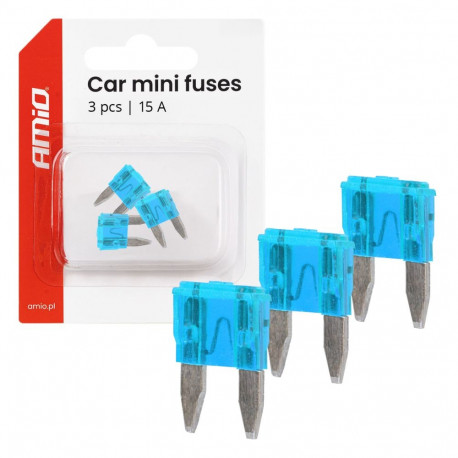 Mini-lamellkaitsmed autole 3tk 15A AMIO-05099
