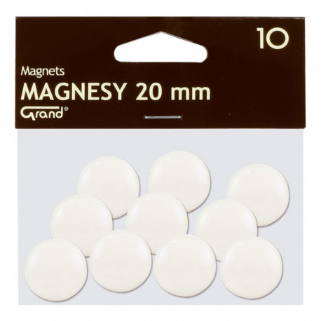 Whiteboard magnets 20mm white 10pcs/pack GRAND