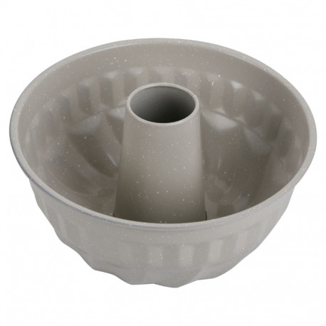 Forma, metalowa, okrągła z dziurką, z powłoką nieprzywieralną, beżowa, średnica 22 cm