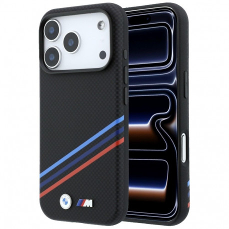BMW BMW M Quadrille Kevlar Print Tricolor Lines & Metal Logo MagSafe Case for iPhone 18 Pro / 17 Pro