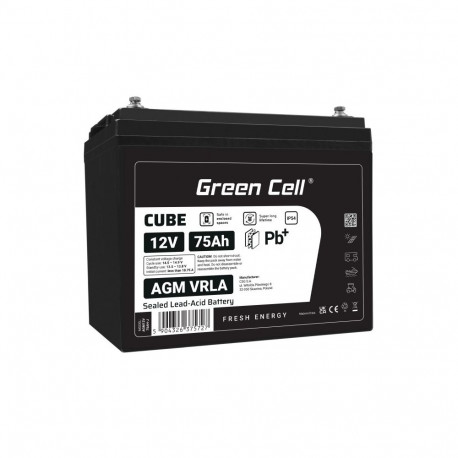 Green Cell UPS-aku AGM12V75AH-J suletud pliiaku (VRLA) 12V 75Ah
