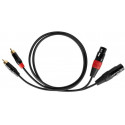 Cabletech kaabel XLR - 2xRCA 1m