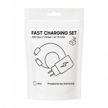 By Samsung Travel adapter (TA800) (with Type-C to Type-C cable), White