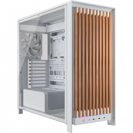 arvutikorpus FRAME 5000D WOOD RS, valge/tamm