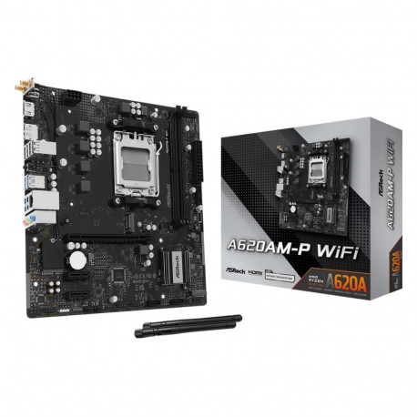 Mainboard|ASROCK|AMD A620A|Socket AM5|micro ATX|RAM DDR5-SDRAM|2xSlots|Wi-Fi Yes|Bluetooth Yes|1xNum