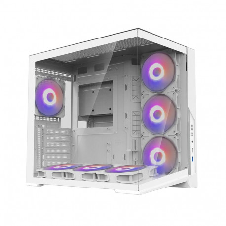 Zalman D40, ATX Mid Tower PC Case, 7 x 120mm ARGB Fans, White