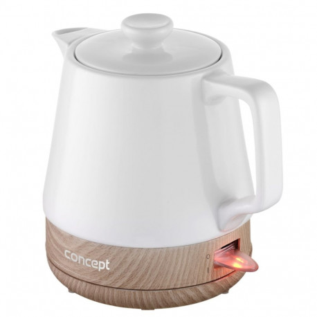 Electric Kettle - CONCEPT RK 0060 1 L White, Wood