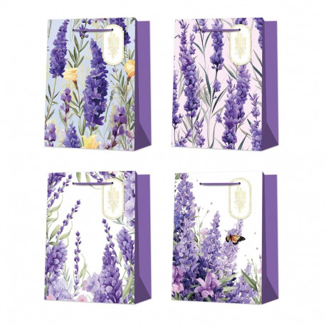 Gift bag LAVENDER M, 26x32x12cm, mix