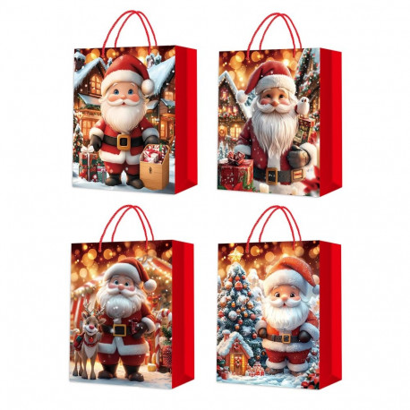 Gift bag FUN SANTA XS, 12x14x6cm, mix