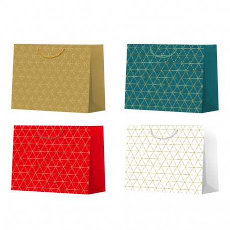 Gift bag GLOSS M, 32x26x10cm, mix