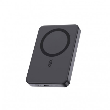 Ksix akupank Magslim 10000mAh magnetiline 15W USB-C PD 20W digiekraan, must