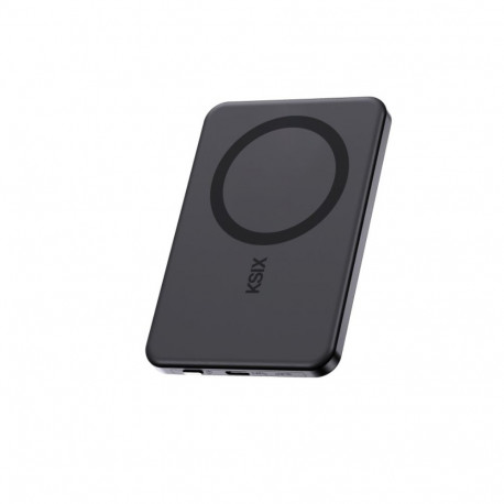 Ksix akupank Magslim 5000mAh magnetiline USB-C PD 20W digitaalse ekraaniga, must