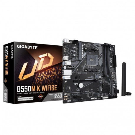 Mainboard|GIGABYTE|AMD B550|Socket AM4|micro ATX|RAM DDR4-SDRAM|4xSlots|Wi-Fi Yes|Bluetooth Yes|2xNu