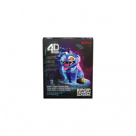 4D Build , KPop Demon Hunters Derpy Tiger & Sussie Bird 3D Puzzle, Removeable Tongue & Flowe