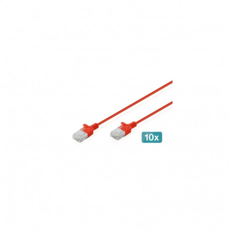 Digitus CAT 6 U-UTP Slim patch cable, 3 m, red, 10 pieces