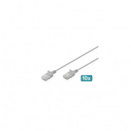 Digitus CAT 6 U-UTP Slim patch cable, 1 m, gray, 10 pieces