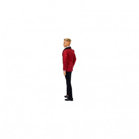 Barbie Signature 2026 Holiday Blonde Ken Collectible Fashion Doll wearing Full Suit with Red Jacket