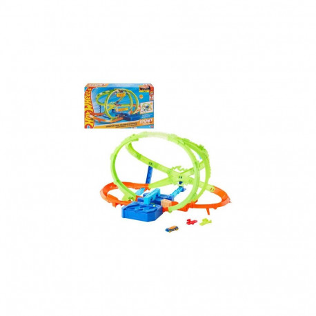 Hot Wheels Stunt Tracks Hypersphere Crash with 1 Die-Cast Toy Car in 1:64 Scale & Upside-Down Lo