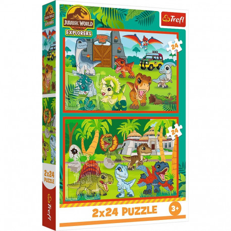 TREFL JURASSIC WORLD puzzle set Small Dinos, 2x24 pcs
