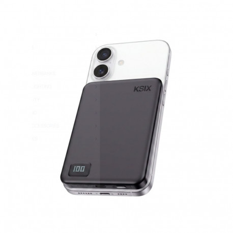 Power Bank - KSIX MagSlim 5000 mAh USB-C PD 20W Black