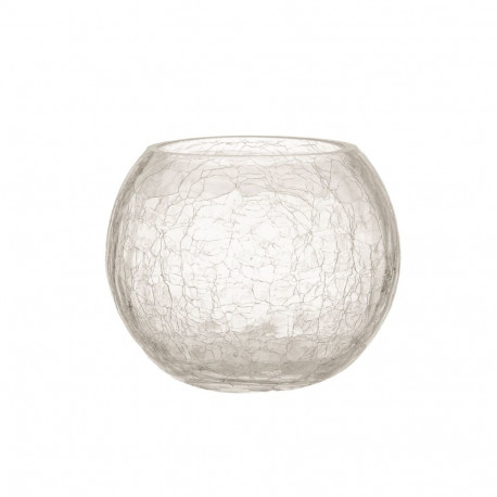 Candle holder CRACK D10xH8,5cm glass