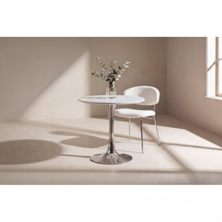 Söögilaud HAMDEN 80cm, valge/kroom