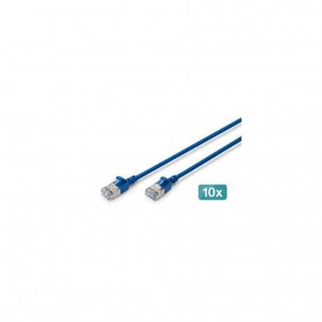 Digitus CAT 6A F-FTP Slim patch cord, 0.3m, blue, 10 pieces