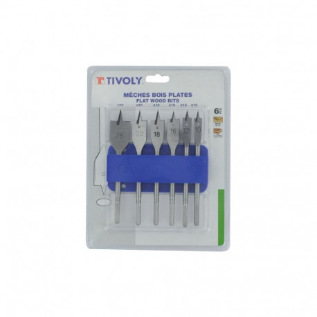 Flat wood drill bits set 10-25mm, 6pcs