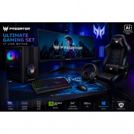 Acer Ultimate Gaming Set | Orion 3000 + X34 V3 + PGC371 + Aethon 700 + Galea 550 + Cestus 333 + PMP4