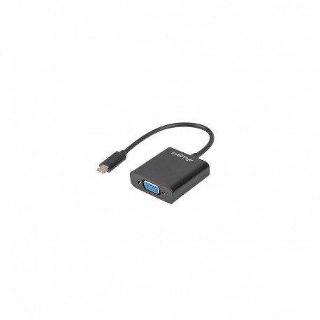 LANBERG adapterkaabel USB-C(M) 3.1->VGA(F) 15cm, must
