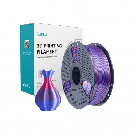 3D Printing Filament - Sunlu PLA+ Silk Filament 1.75 mm 200–210°C Rainbow 02