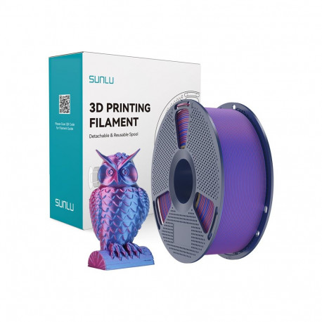 3D Printing Filament - Sunlu PLA+ Silk Dual Color Filament 1.75mm Red/Blue