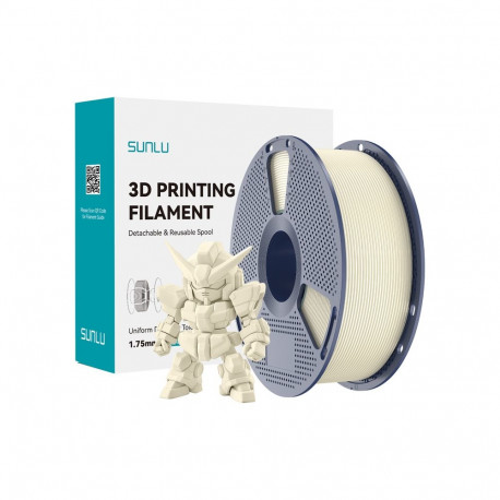 3D Printer Filament - Sunlu PLA+ 2.0 1.75 mm, ±0.02 mm Tolerance, Up To 300 mm/s, Ivory