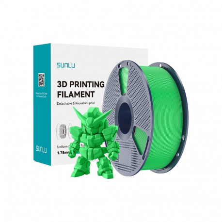 3D Printing Filament - Sunlu PLA+ 2.0 1.75 mm, ±0.02 mm Tolerance, Up to 300 mm/s, Green